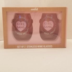 Stemless Wine Glasses by Ankit, Set of 2